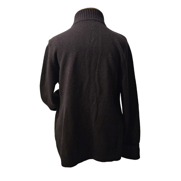 CHICOS‎ Black Full Zippered Classic Cardigan Size 2/M/12 Crew Neck Cuff Sleeve - Picture 3 of 8